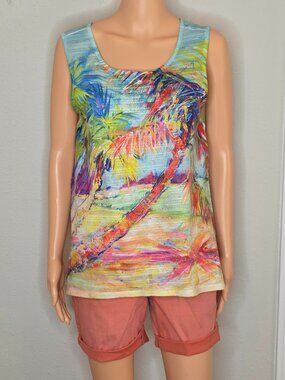 Leoma Lovegrove Women's Bohemian Style Tank Top Blouse, Size Small